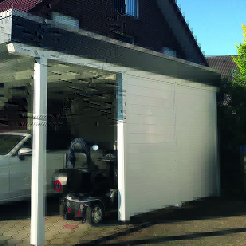 Carport Seitenwand in Weiß