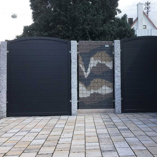 Sichtschutz PVC Anthrazit Rundung Kunststoff Hof Terrasse