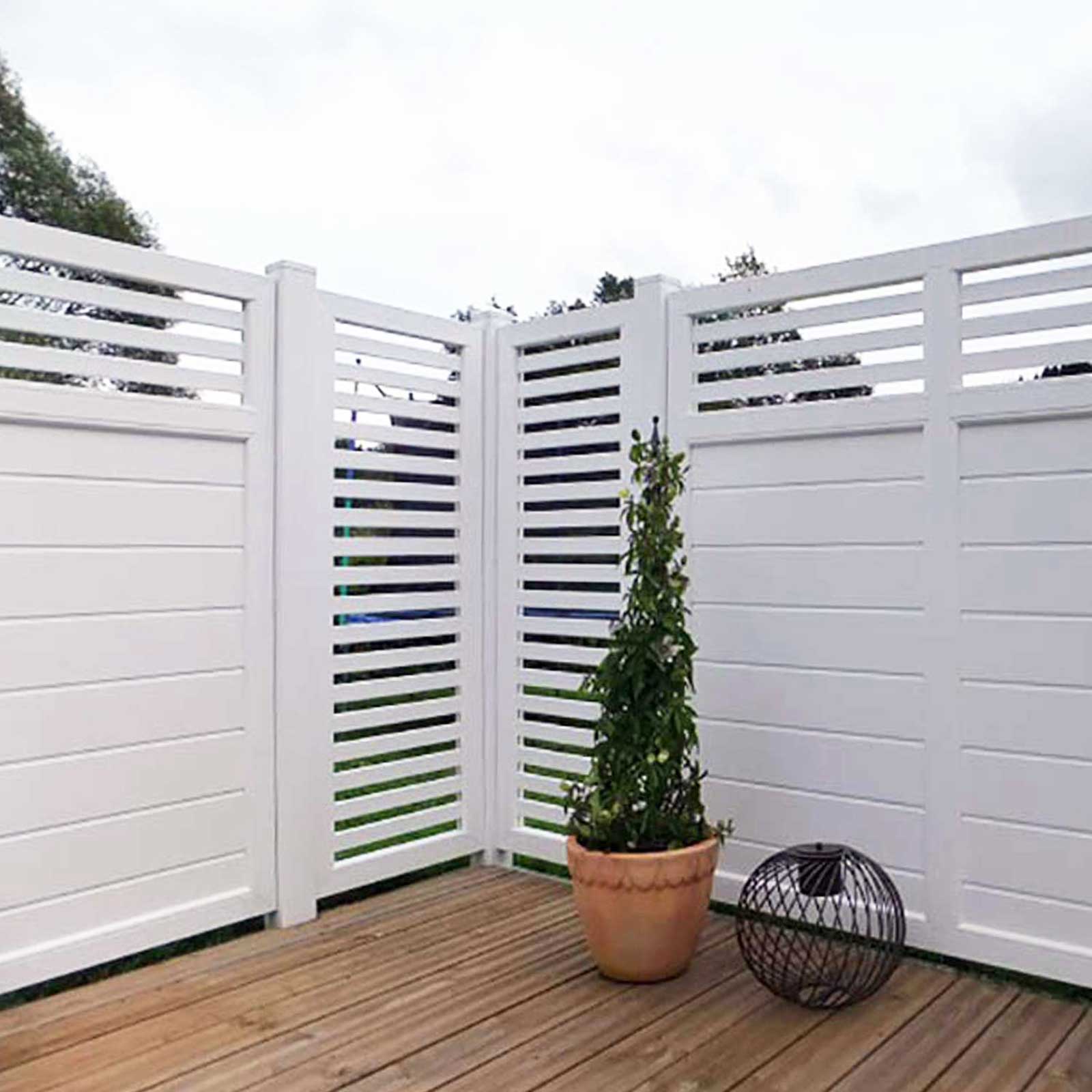 Sichtschutz Kunststoff PVC Weiß Rankgitter Ecoline