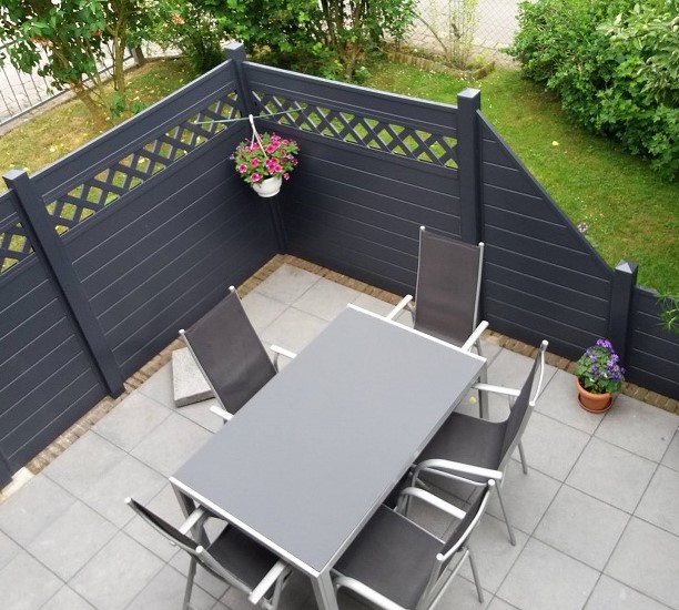 Sichtschutz Anthrazit Kunststoff PVC Terrasse Rankgitter