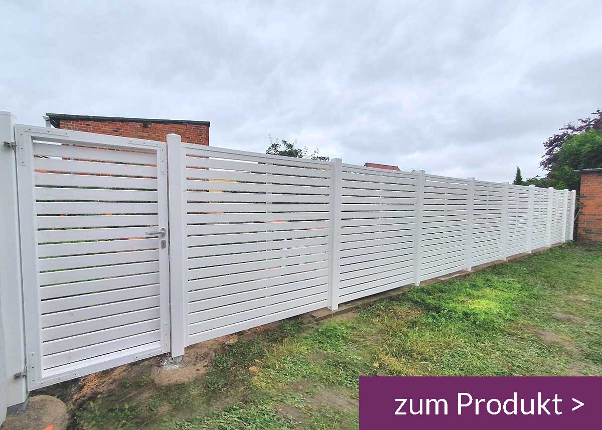 Sichtschutzzaun im  Rhombus im Garten in Weiß | Sichtschutzideen