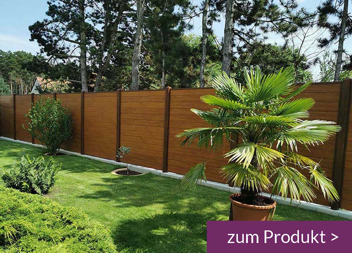 Sichtschutzzaun Holz mediterraner Garten