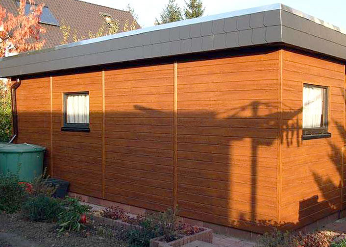 Außenpaneele aus hochwertigen Qualitäts-Kunststoffbrettern, nie mehr streichen, in Holzoptik