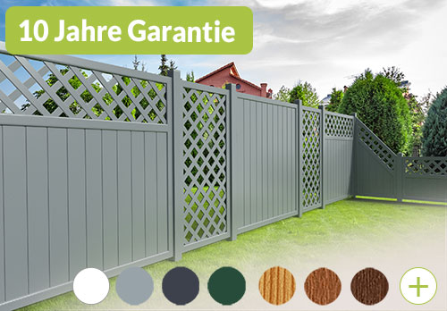 Sichtaflex Gerade Sichtschutz in Grau mit Rankgitter