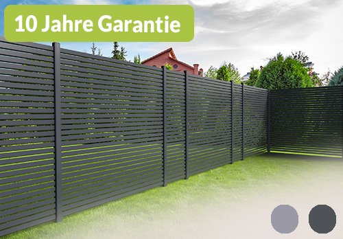Rhombus Zaun Sichtschutz Aluminium Grau / Anthrazit