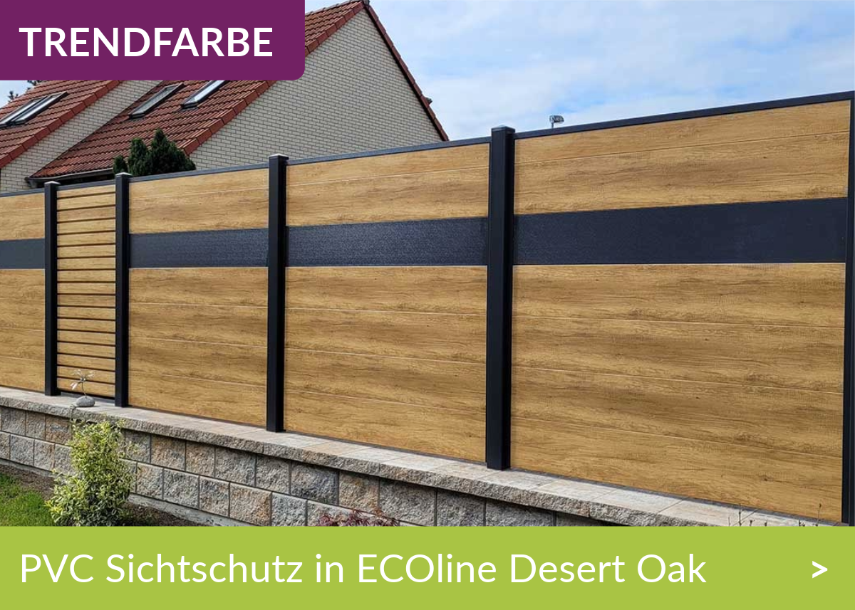 Sichtschutz Kunststoff PVC Holzoptik Desert Oak Ecoline