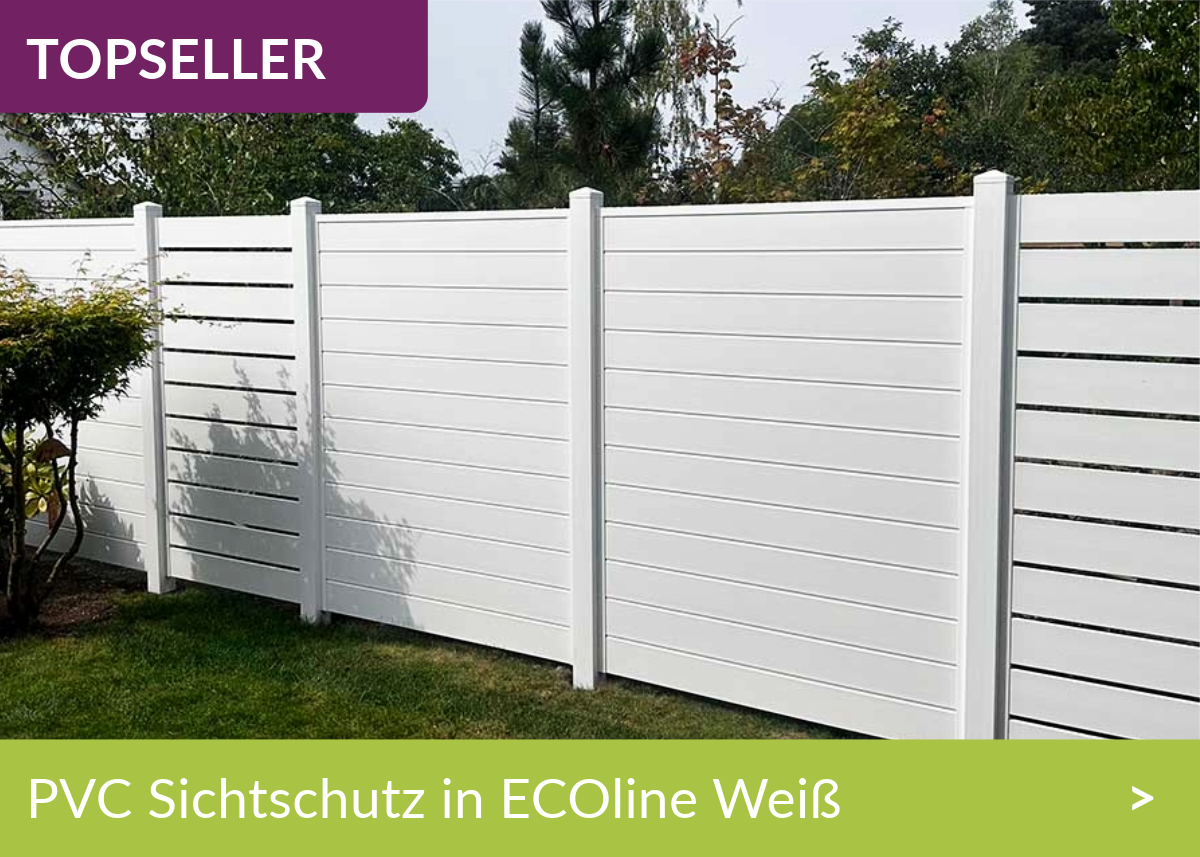 Sichtschutz Kunststoff PVC Weiß Spaltoptik Ecoline