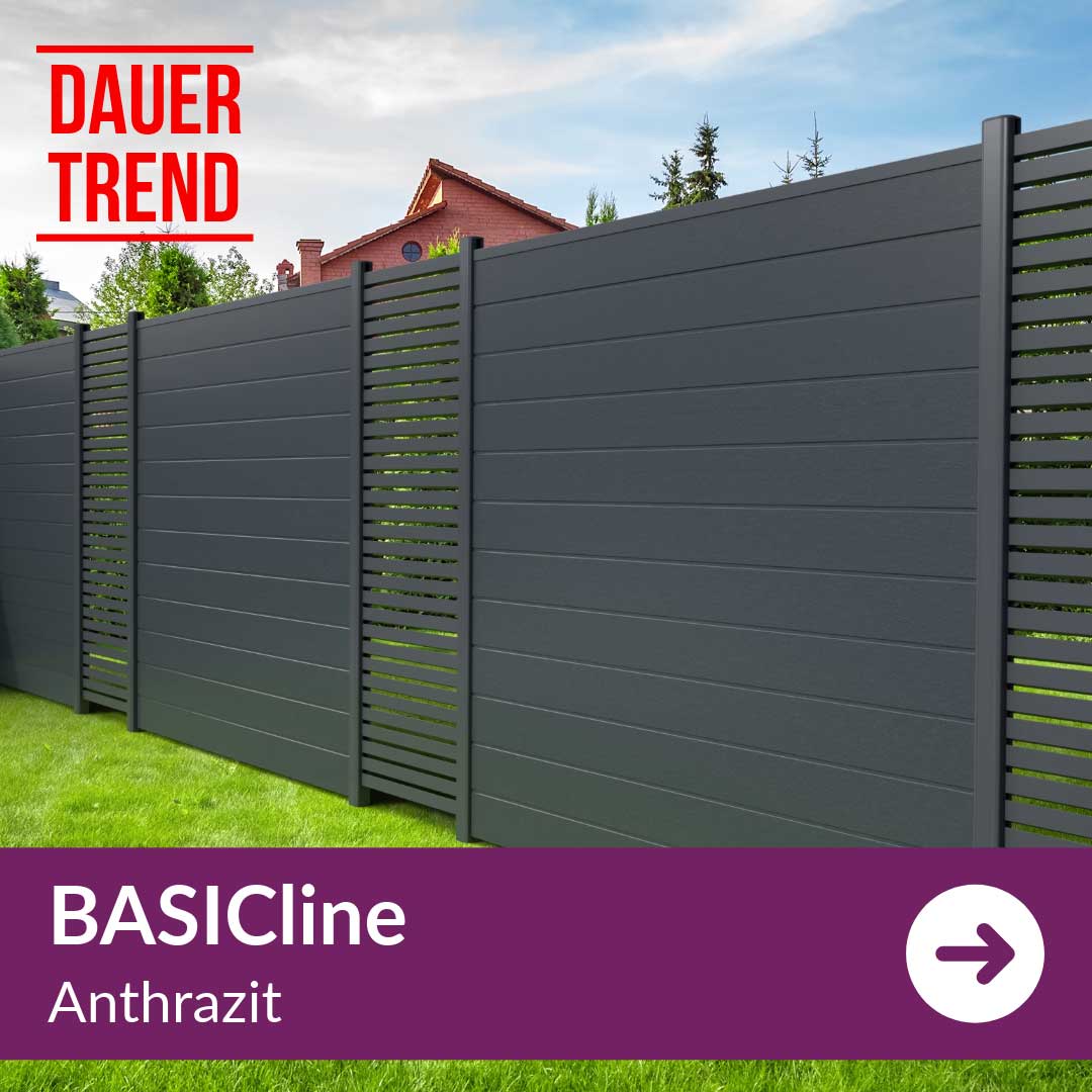 Sichtschutzzaun Kunststoff - BASICline Anthrazit