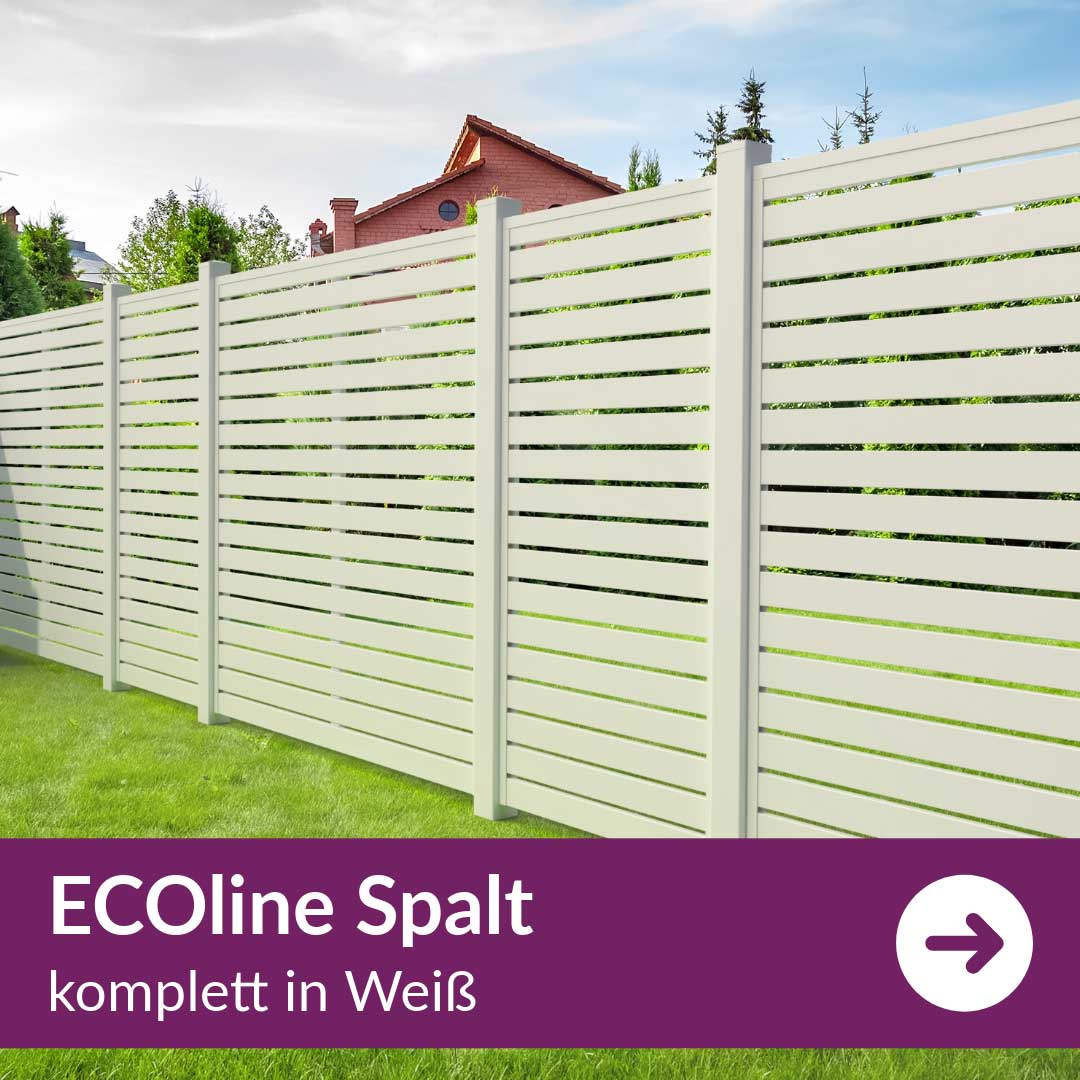 Sichtschutzzaun Kunststoff - Spaltsichtschutz Weiß