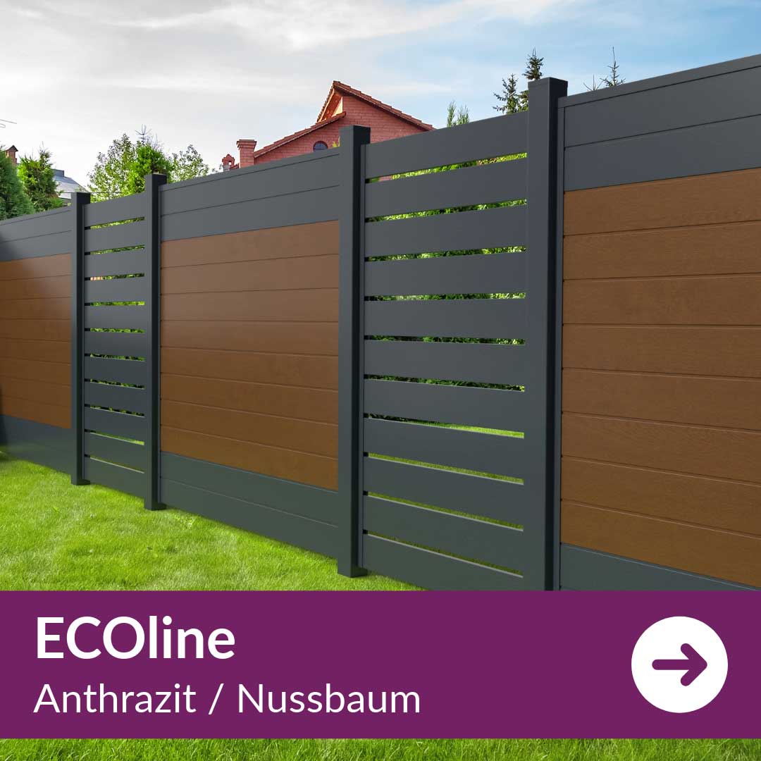 Sichtschutzzaun Kunststoff - ECOline Nuss/Anthrazit