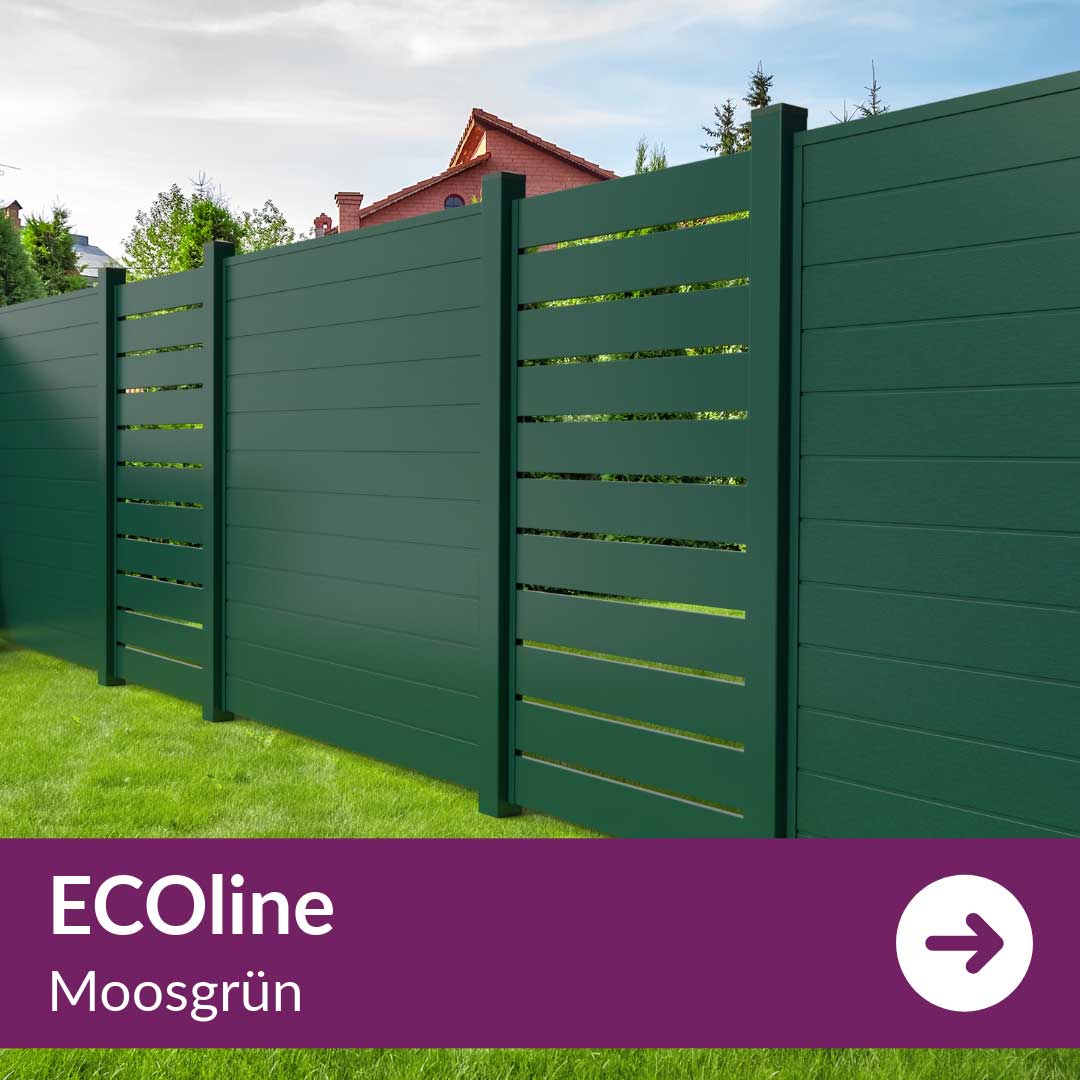 Sichtschutzzaun Kunststoff - ECOline in Moosgrün