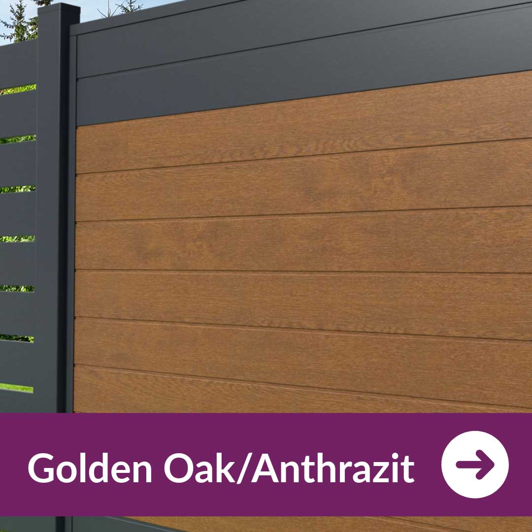 Sichtschutzzaun Kunststoff - Golden Oak/Anthrazit