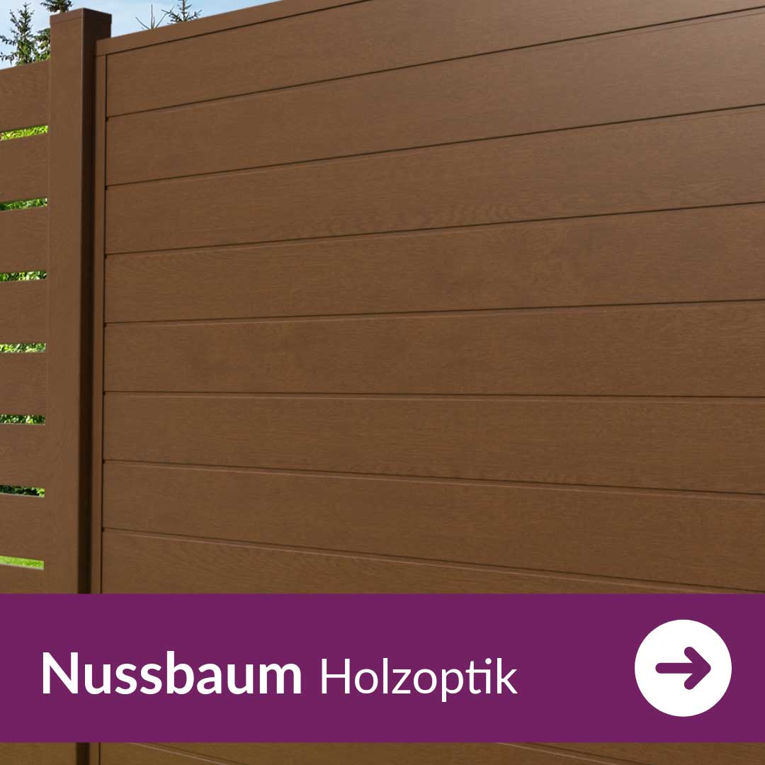 Sichtschutzzaun Kunststoff - Nussbaum