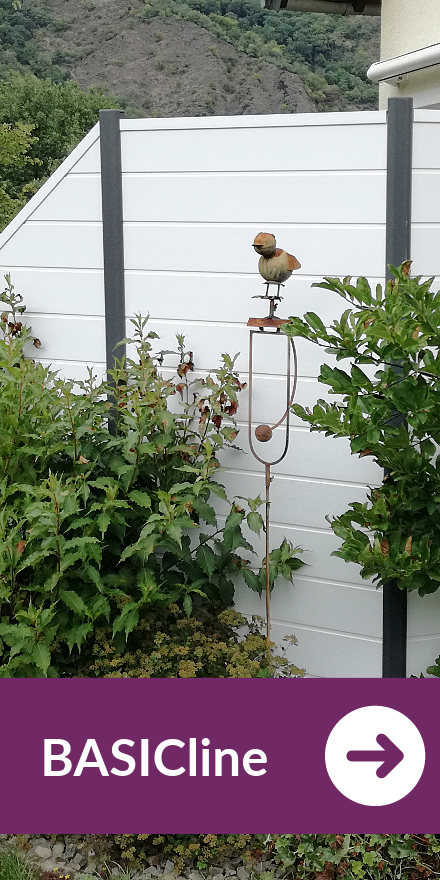 Sichtschutzzaun Kunststoff - BASICline Weiß/Grau