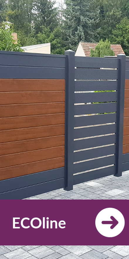 Sichtschutzzaun Kunststoff - ECOline Golden Oak Anthrazit