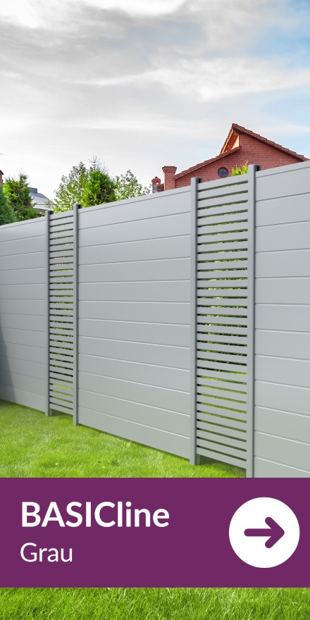 Sichtschutzzaun Kunststoff - BASICline Grau