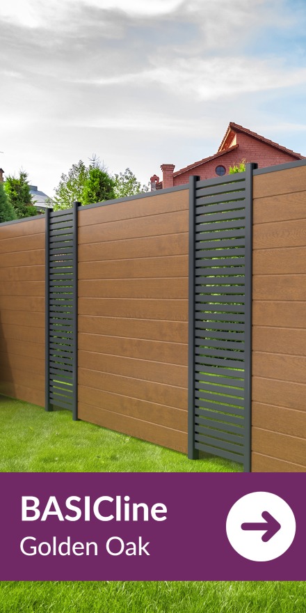 Sichtschutzzaun Kunststoff - BASICline Golden Oak