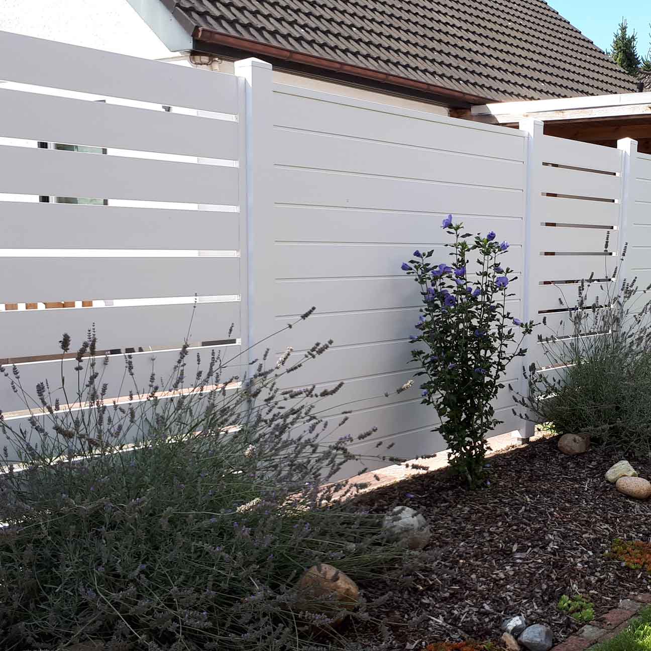 Sichtschutz Weiß Kunststoff Garten PVC Spaltsichtschutz