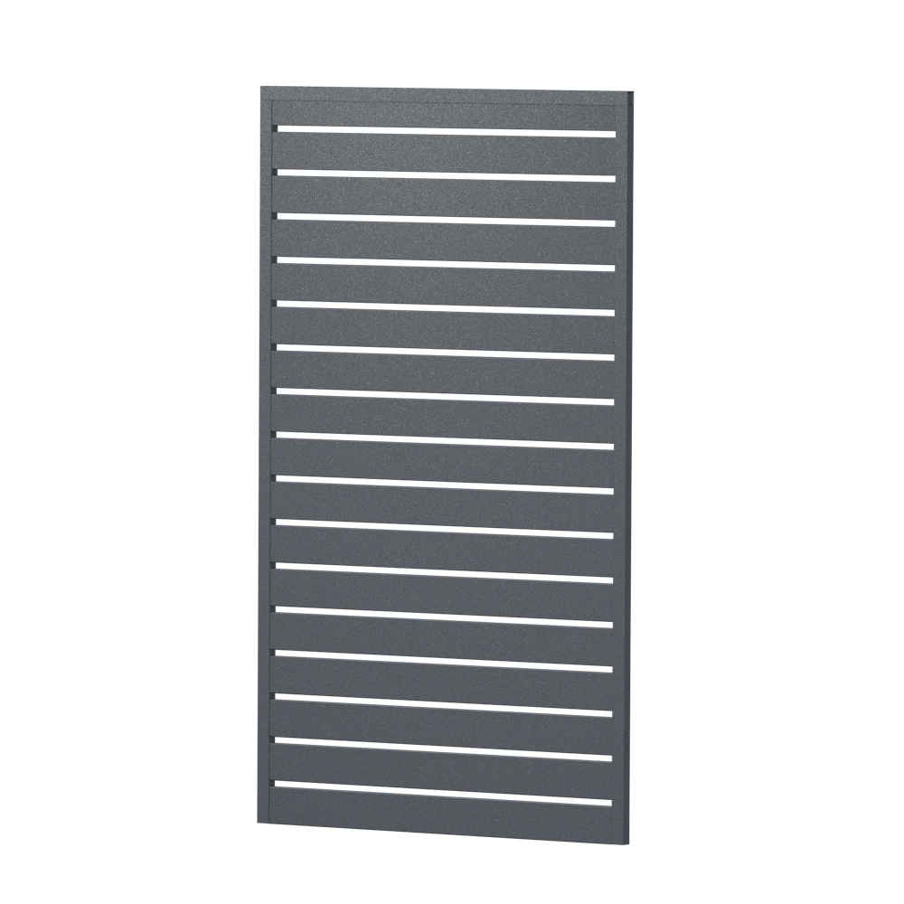 Querlattenzaun Kunststoff 100cm Aluminium Optik