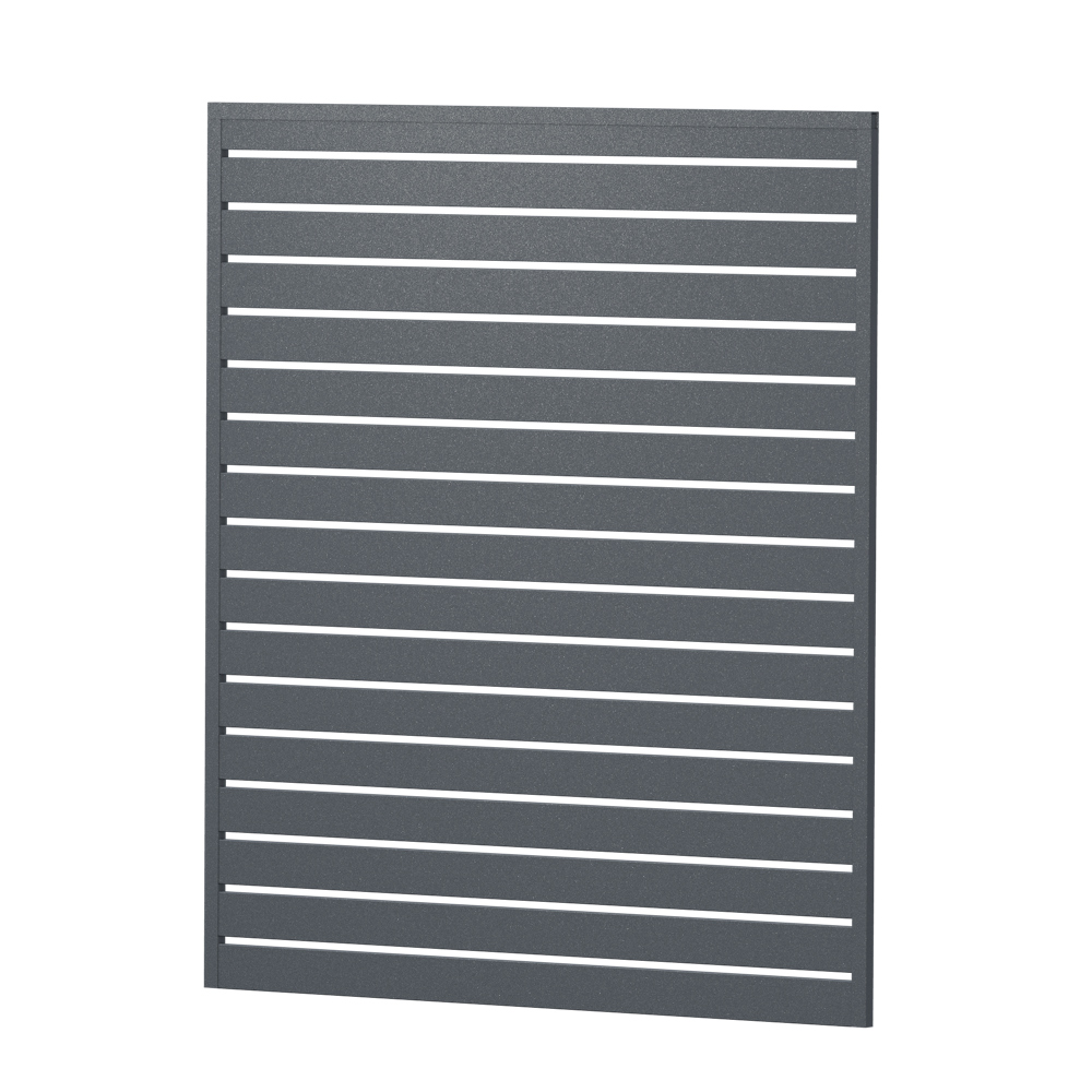 Querlattenzaun Kunststoff 150cm Aluminium Optik