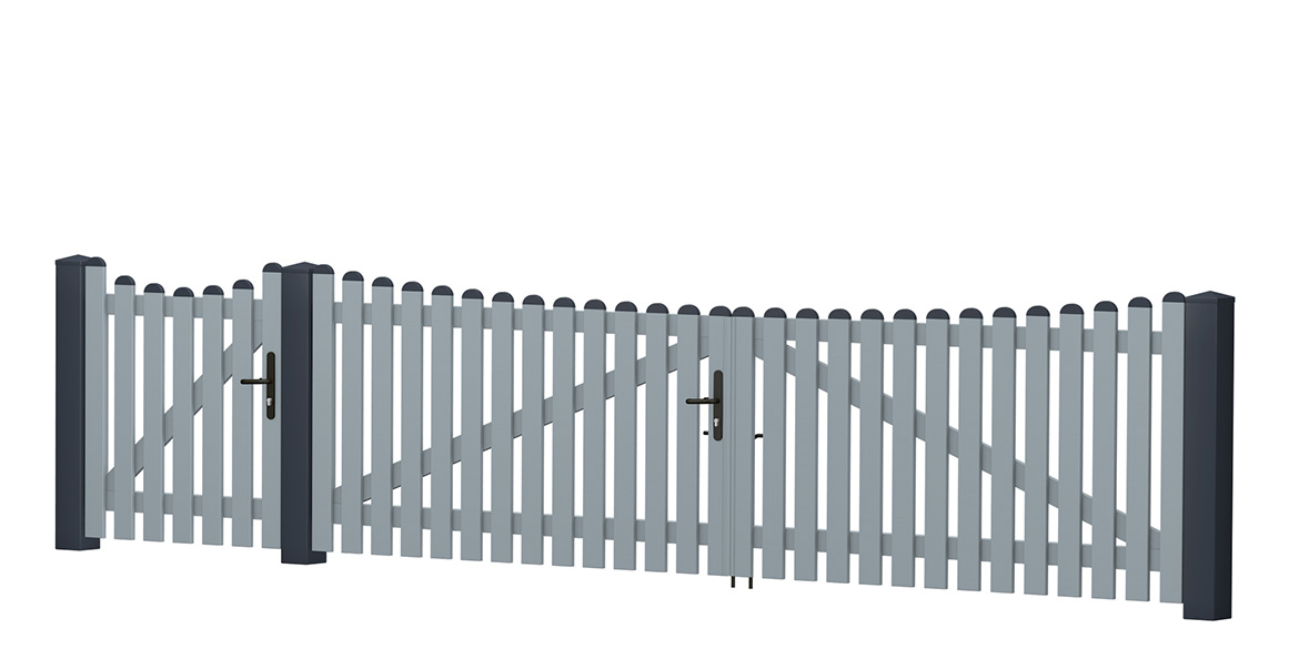 Gartentor_Gerade_PVC-Kunststoff_Silbergrau_Anthrazit