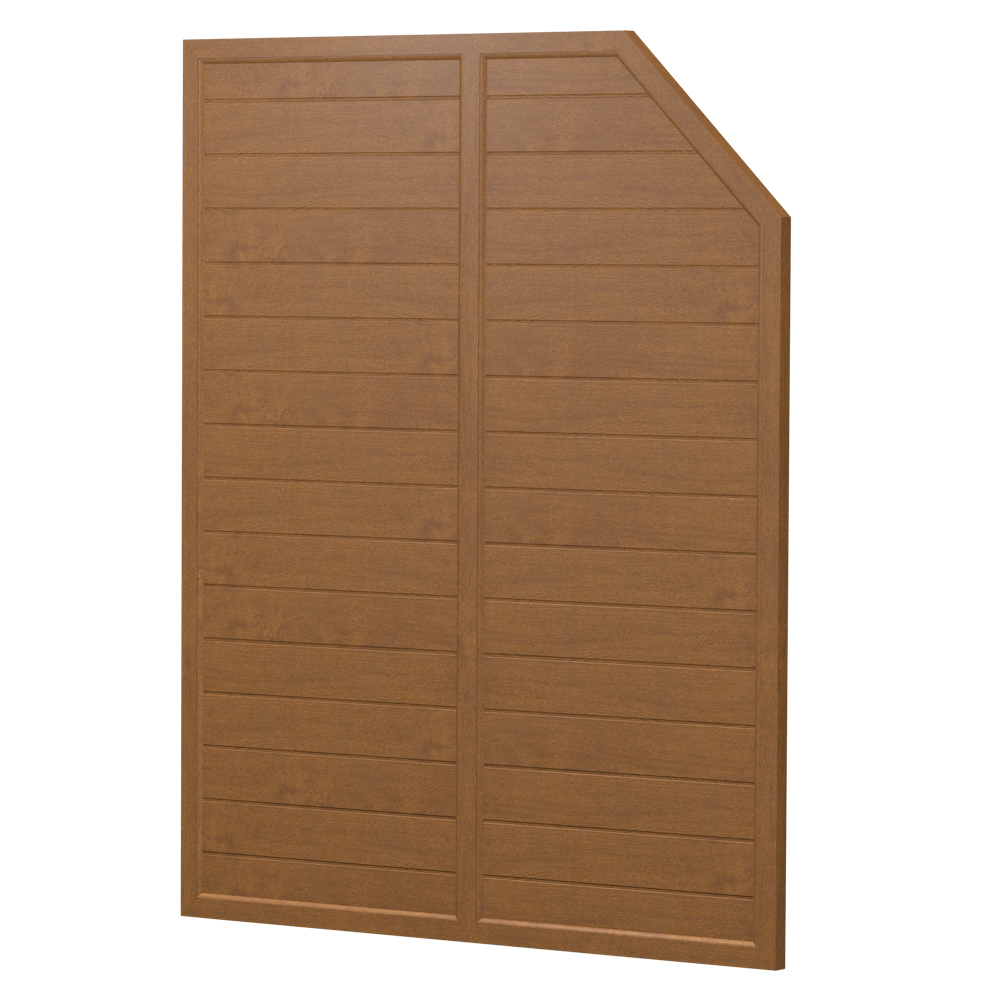 Sichtschutz Element Eckausschnitt Kunststoff Dicht mit Kämpfer 200cm Golden Oak