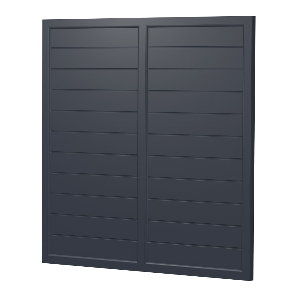 Sichtschutz Element Kunststoff Dicht mit Kämpfer 180cm Anthrazit